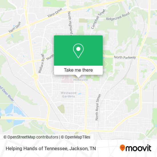 Helping Hands of Tennessee map