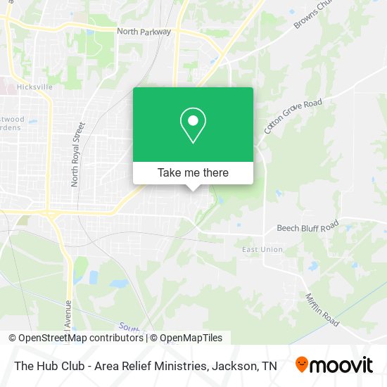 The Hub Club - Area Relief Ministries map