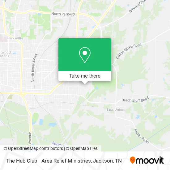 Mapa de The Hub Club - Area Relief Ministries