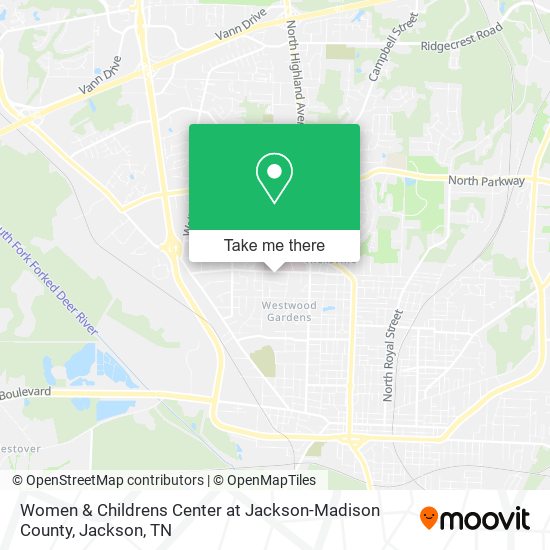 Women & Childrens Center at Jackson-Madison County map