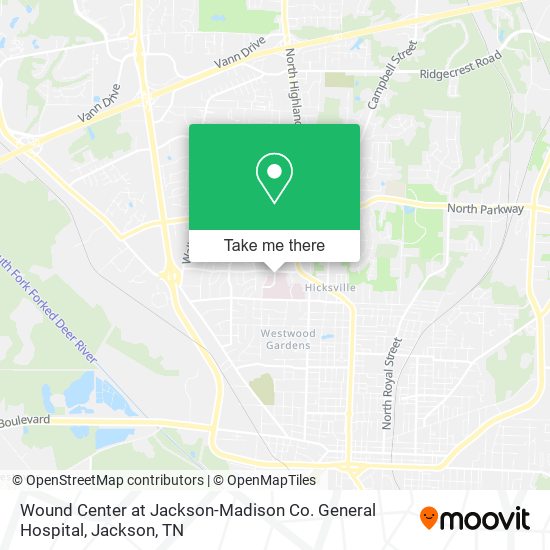 Mapa de Wound Center at Jackson-Madison Co. General Hospital