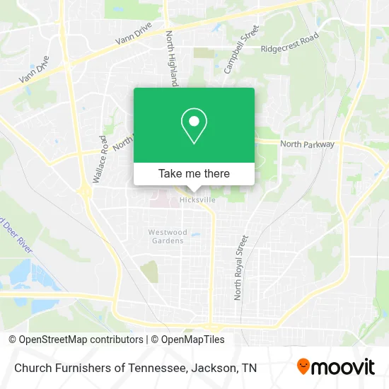 Church Furnishers of Tennessee map