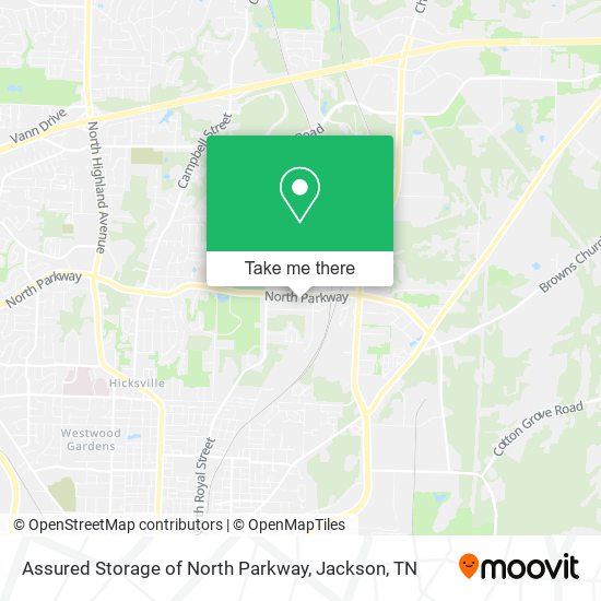 Assured Storage of North Parkway map