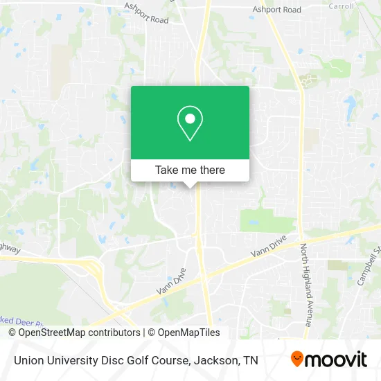 Union University Disc Golf Course map