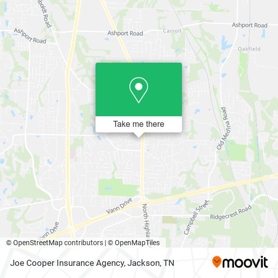 Mapa de Joe Cooper Insurance Agency