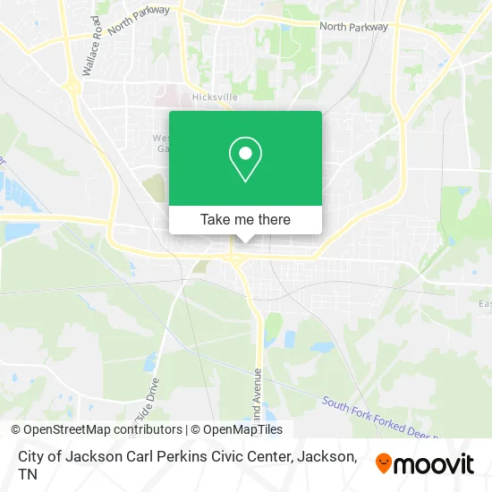 City of Jackson Carl Perkins Civic Center map