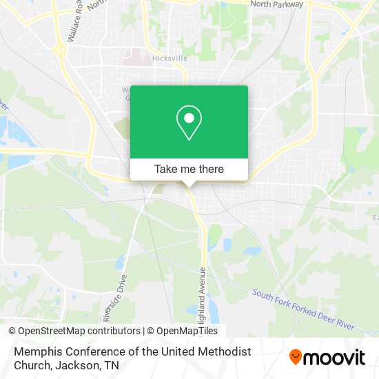 Mapa de Memphis Conference of the United Methodist Church