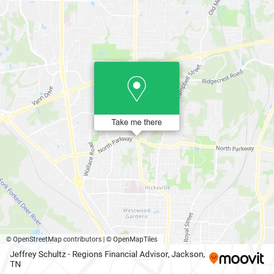 Mapa de Jeffrey Schultz - Regions Financial Advisor