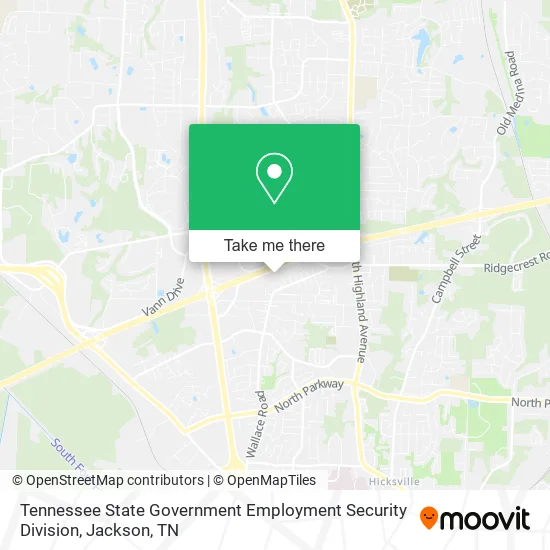 Mapa de Tennessee State Government Employment Security Division