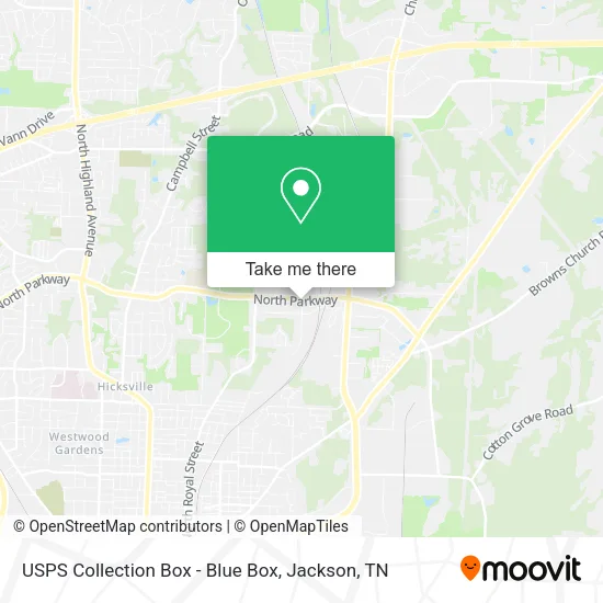 Mapa de USPS Collection Box - Blue Box