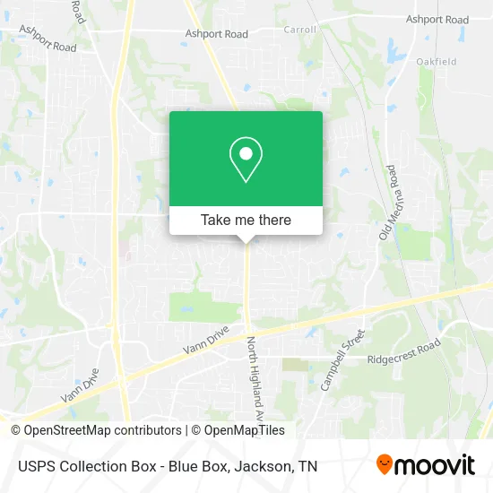 Mapa de USPS Collection Box - Blue Box