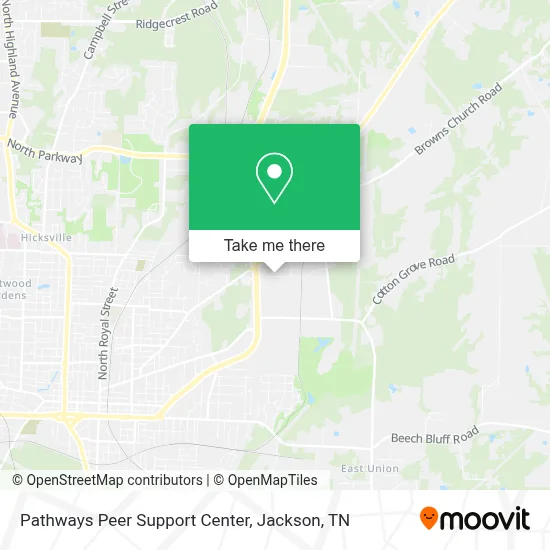 Pathways Peer Support Center map