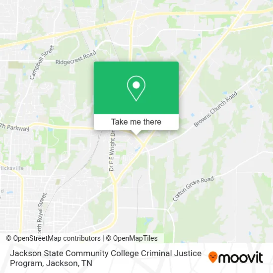 Jackson State Community College Criminal Justice Program map