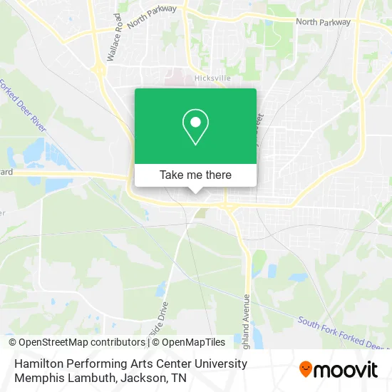 Mapa de Hamilton Performing Arts Center University Memphis Lambuth
