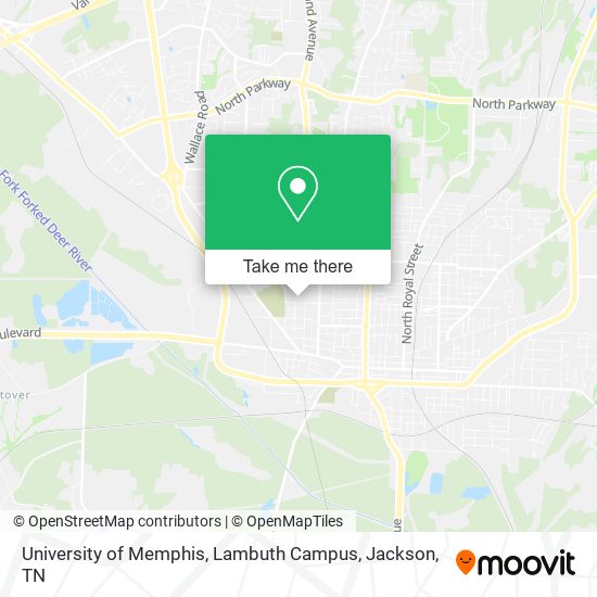 Mapa de University of Memphis, Lambuth Campus