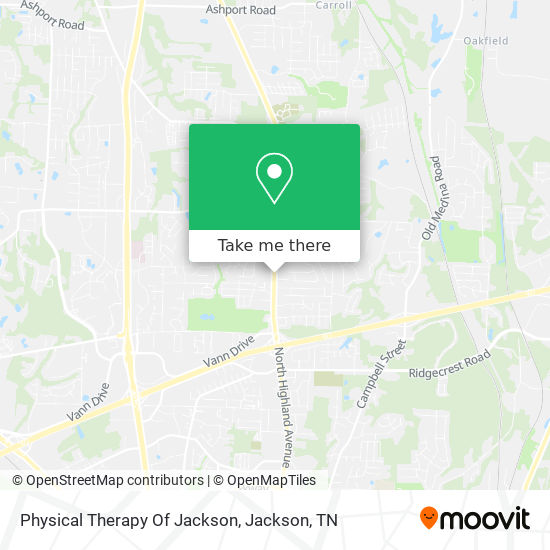 Physical Therapy Of Jackson map