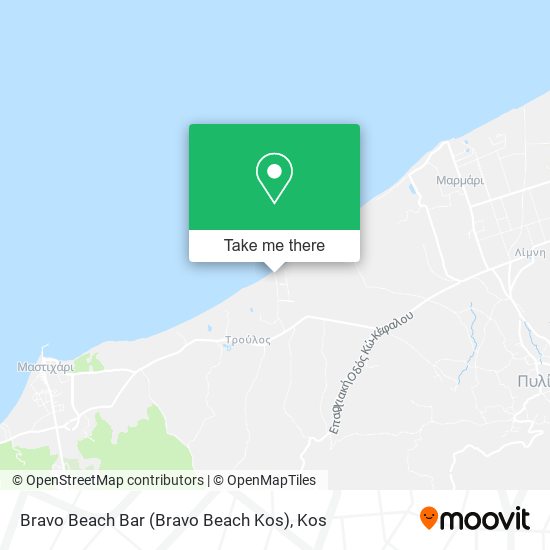 Bravo Beach Bar (Bravo Beach Kos) map