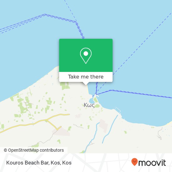 Kouros Beach Bar, Kos map