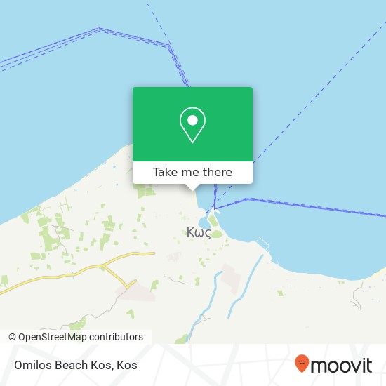 Omilos Beach Kos map