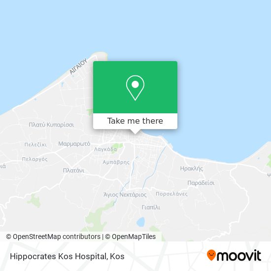 Hippocrates Kos Hospital map