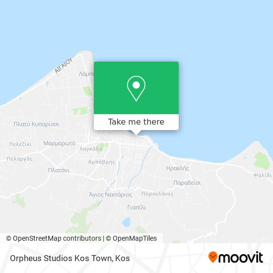 Orpheus Studios Kos Town map