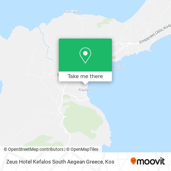 Zeus Hotel Kefalos South Aegean Greece map