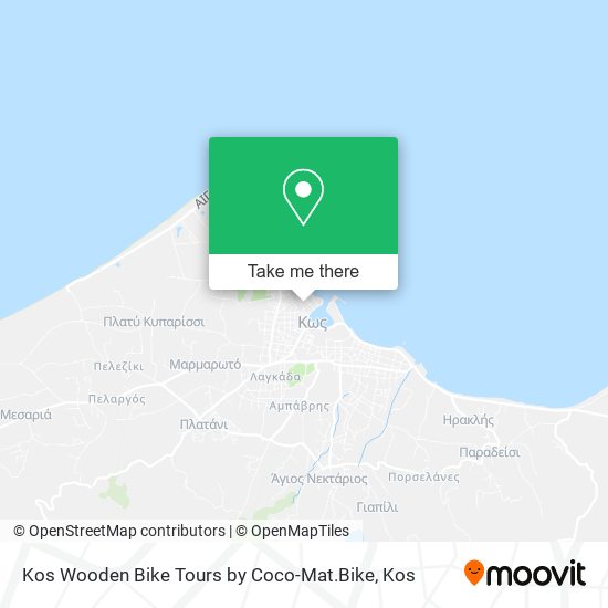 Kos Wooden Bike Tours by Coco-Mat.Bike map