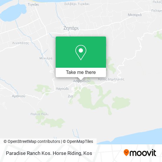 Paradise Ranch Kos. Horse Riding map