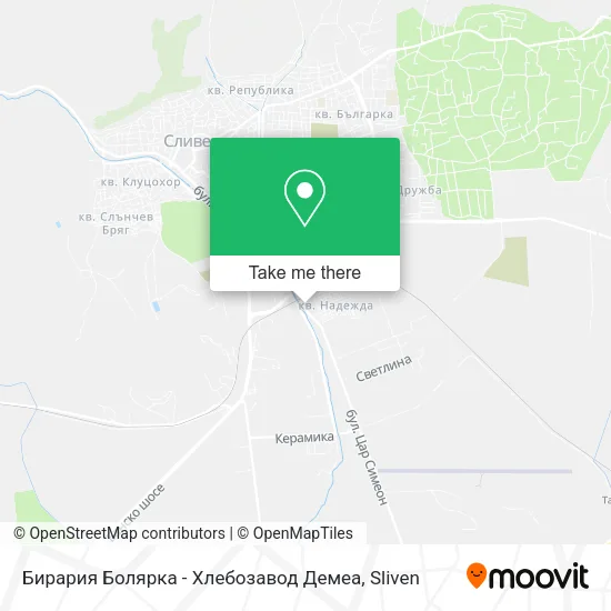 Карта Бирария Болярка - Хлебозавод Демеа