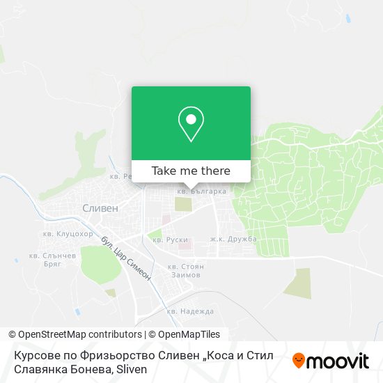 Курсове по Фризьорство Сливен „Коса и Стил Славянка Бонева map