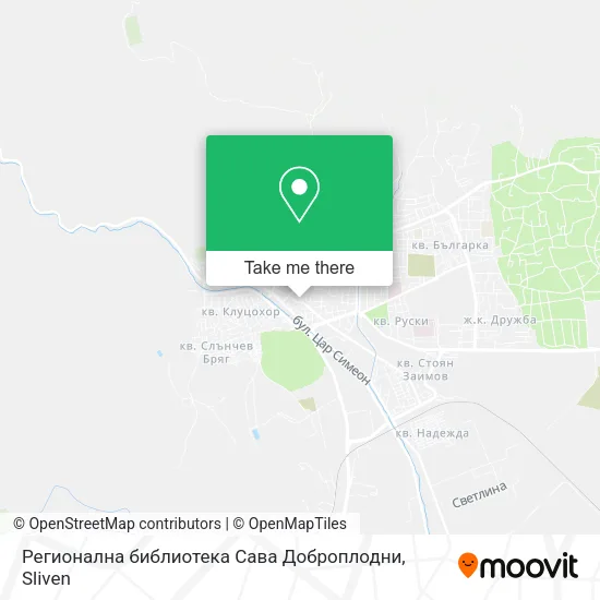 Карта Регионална библиотека Сава Доброплодни