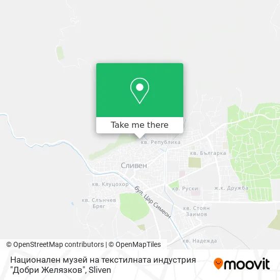 Карта Национален музей на текстилната индустрия "Добри Желязков"