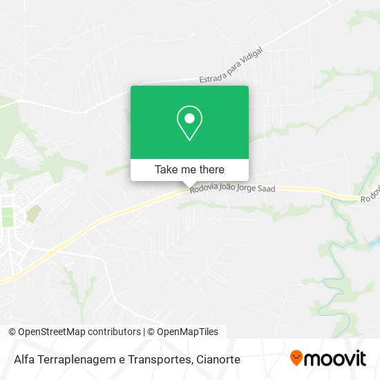 Alfa Terraplenagem e Transportes map