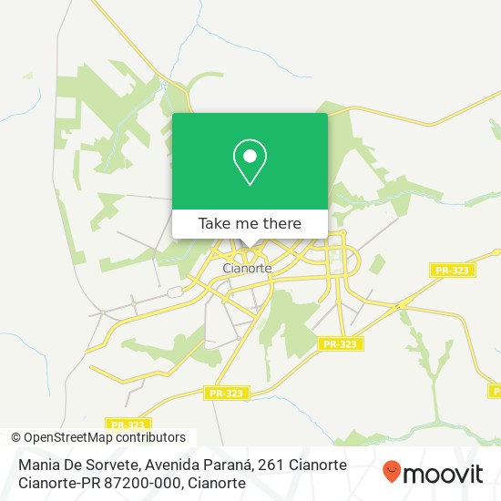 Mapa Mania De Sorvete, Avenida Paraná, 261 Cianorte Cianorte-PR 87200-000