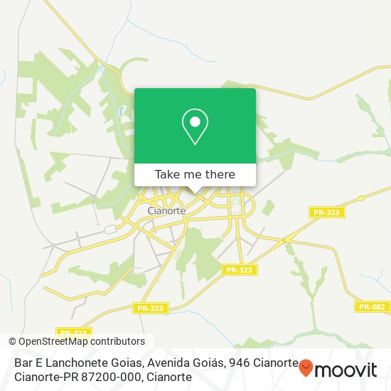 Mapa Bar E Lanchonete Goias, Avenida Goiás, 946 Cianorte Cianorte-PR 87200-000