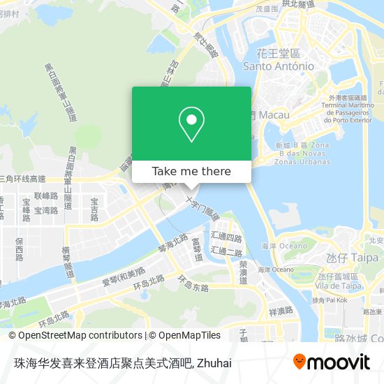 珠海华发喜来登酒店聚点美式酒吧 map