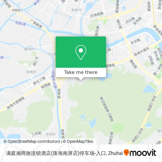 满庭湘商旅连锁酒店(珠海南屏店)停车场-入口 map