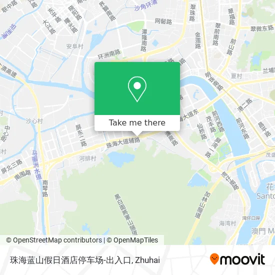 珠海蓝山假日酒店停车场-出入口 map