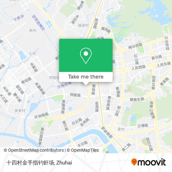十四村金手指钓虾场 map