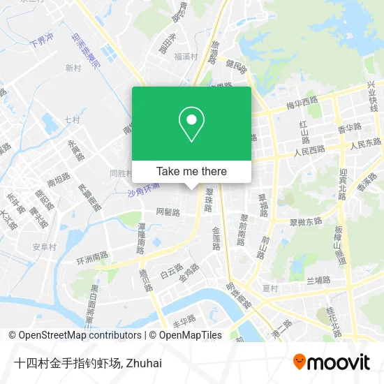 十四村金手指钓虾场 map