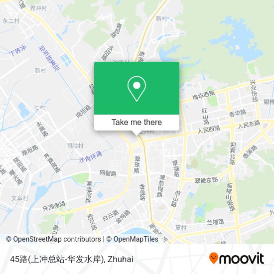 45路(上冲总站-华发水岸) map