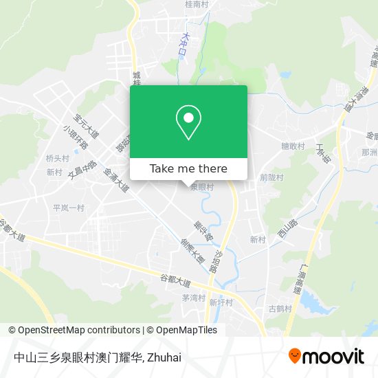 中山三乡泉眼村澳门耀华 map