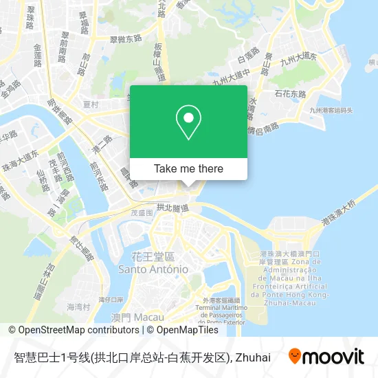 智慧巴士1号线(拱北口岸总站-白蕉开发区) map