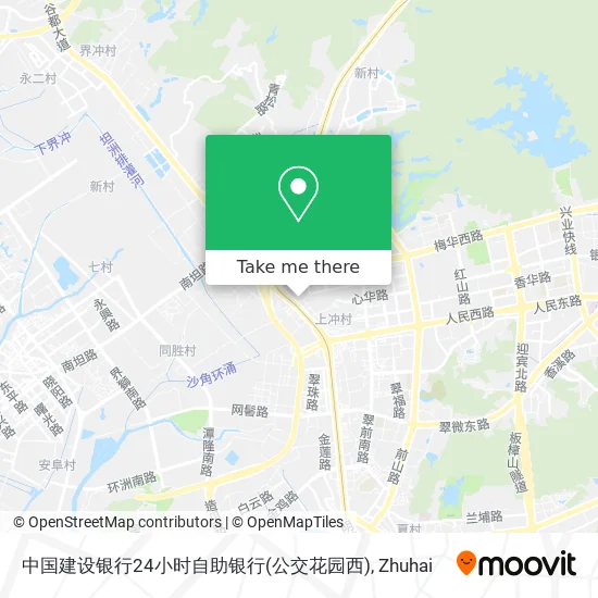 中国建设银行24小时自助银行(公交花园西) map