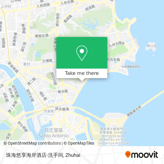 珠海悠享海岸酒店-洗手间 map