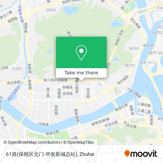 61路(保税区北门-华发新城总站) map