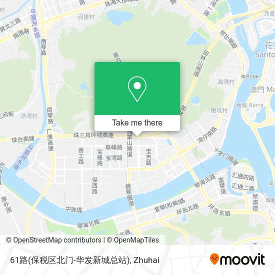 61路(保税区北门-华发新城总站) map