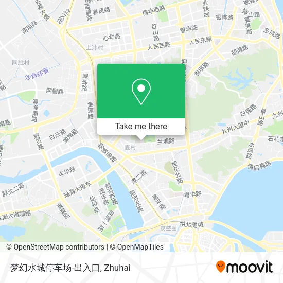 梦幻水城停车场-出入口 map