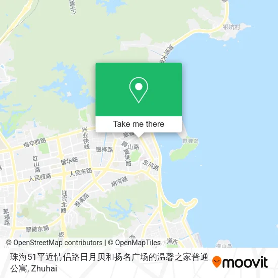 珠海51平近情侣路日月贝和扬名广场的温馨之家普通公寓 map