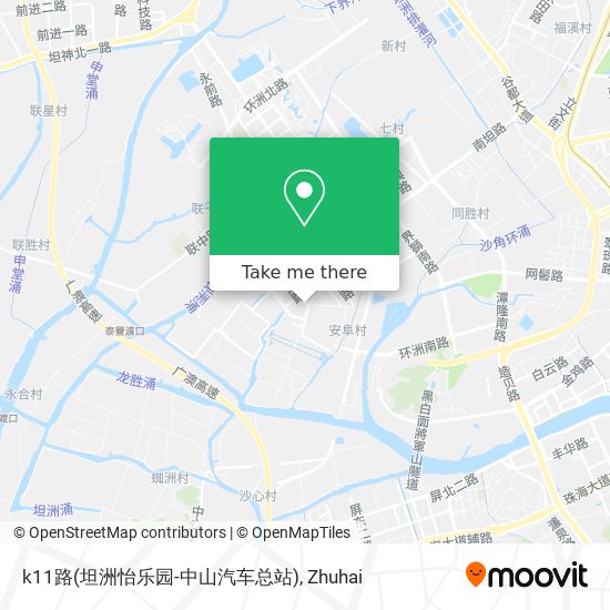 k11路(坦洲怡乐园-中山汽车总站) map